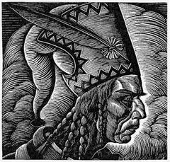 Janosik's head wood engraving