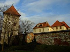 castle tower and wall in Wieliczka, Poland