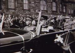 King Christian X and Queen Alexandrine arriving at Christiansborg on May 9th 1945