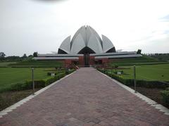 Lotus Temple with defined white petals