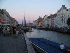 a scenic view of Copenhagen with canals and historic buildings