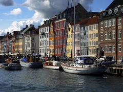 Nyhavn waterfront in Copenhagen with colorful houses