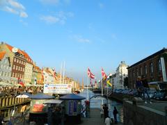 Nyhavn waterfront in Copenhagen with colorful buildings and boats