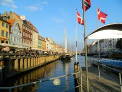 Nyhavn, Copenhagen with colorful houses and boats along the canal