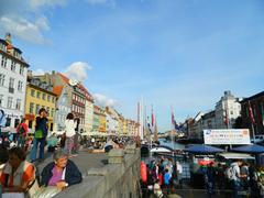 Copenhagen cityscape with Nyhavn harbor and colorful buildings