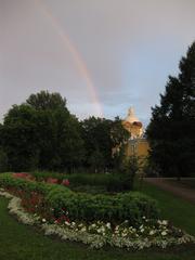 Alexander Nevsky Lavra with a rainbow in the background