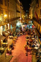 Cityscape of Lisbon with traditional red rooftops