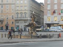 Piazza Barberini in Rome with Fontana del Tritone