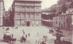 Piazza Barberini in Rome circa 1910, with horse-drawn omnibus on the left