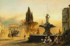 view of Piazza Barberini in Rome by Albert Arnz