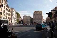 Rione II Trevi street in Rome with historic buildings