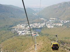 Girnar Ropeway with view of Bhavnath and Junagadh city