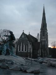 St. Alban's Church and Gefion Fountain in winter, Copenhagen