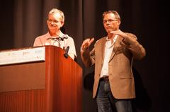 Martin Parr with Neal Broffman at the High Museum of Art in Atlanta