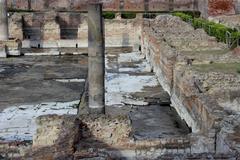 Ancient Roman marketplace ruins of Macellum in Pozzuoli