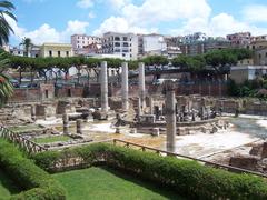 View of Serapeum Roman temple dedicated to Serapis in Pozzuoli, Italy