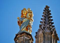 Spire of the Pey-Berland Tower of the Cathedral of St. Andrew in Bordeaux, France