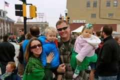 Daniel Oerther and Sarah Oerther at the Saint Patrick's Day Parade in Rolla