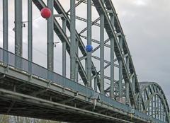 Deutschherrnbrücke with Sonic Vista sound installation in 2016 looking south