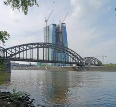 EZB construction site behind Deutschherrnbrücke Frankfurt 2013