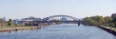 Frankfurt on the Main: Deutschherrnbruecke as seen from the Floesserbruecke