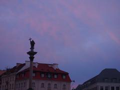 Sigismund's Column during evening in Warsaw