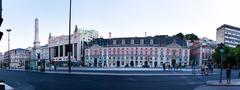 night view of Restauradores Square in Lisbon, 2014