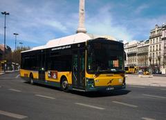 historic tram 1828 Carris on city street