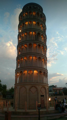 Sculpture of Leaning Tower of Pisa at Seven Wonders Park, Kota