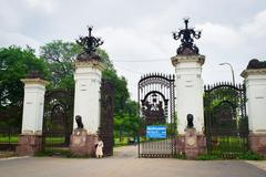 majestic gate of Laal Bagh Palace in Indore