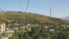 Almaty city with mountain backdrop