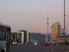 Medeu District in Almaty, Kazakhstan panoramic view