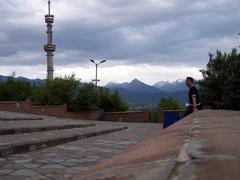 Almaty Tower in Kazakhstan with surrounding landscape