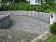 Polish War Memorial in Northolt with names of 2,165 Polish airmen who died in WWII inscribed on curved walls