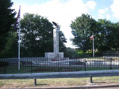 Polish War Memorial in London with a plane in the background