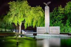 Polish War Memorial at Northolt at night