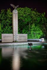 Polish War Memorial at night side view