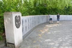 Outer wall of the Polish Memorial with names of fallen men