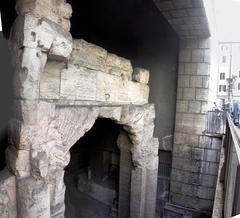 Ancient remains of the Stadium of Domitian beneath Piazza Navona in Rome