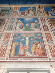 interior of Cappella degli Scrovegni in Padova with frescoes