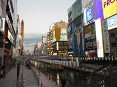 Panoramic view of Dotonbori, Osaka during evening