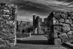 Mellifont Abbey ruins in Drogheda with grassy foreground