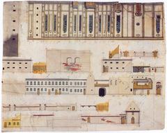 Unfinished Strahov Monastery in Langweil’s model of Prague