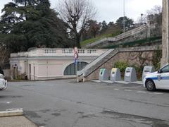 Funicular stop at the beginning of Chemin du Nant d'Enfer in Évian-les-Bains