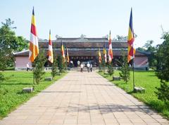 Chùa Thiên Mụ pagoda under a clear blue sky