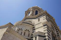 Detail of La Bonne Mère cathedral in Marseille, France