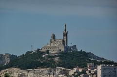 Notre-Dame de la Garde basilica with golden statue overlooking Marseille