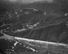 Aerial view of Ford Amphitheatre and Hollywood Bowl in the early 1930s