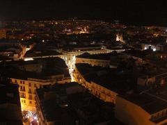 Malaga cityscape at night