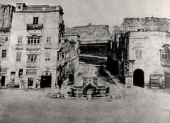 Piazza Sant'Anna in Floriana with a statue on a pedestal